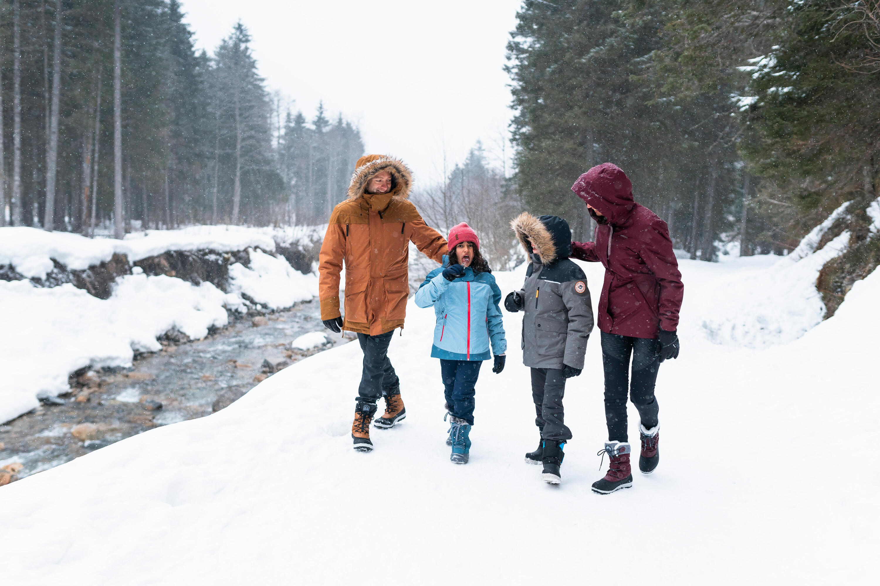 Warme waterdichte snowboots NH500 voor dames paars 13/19