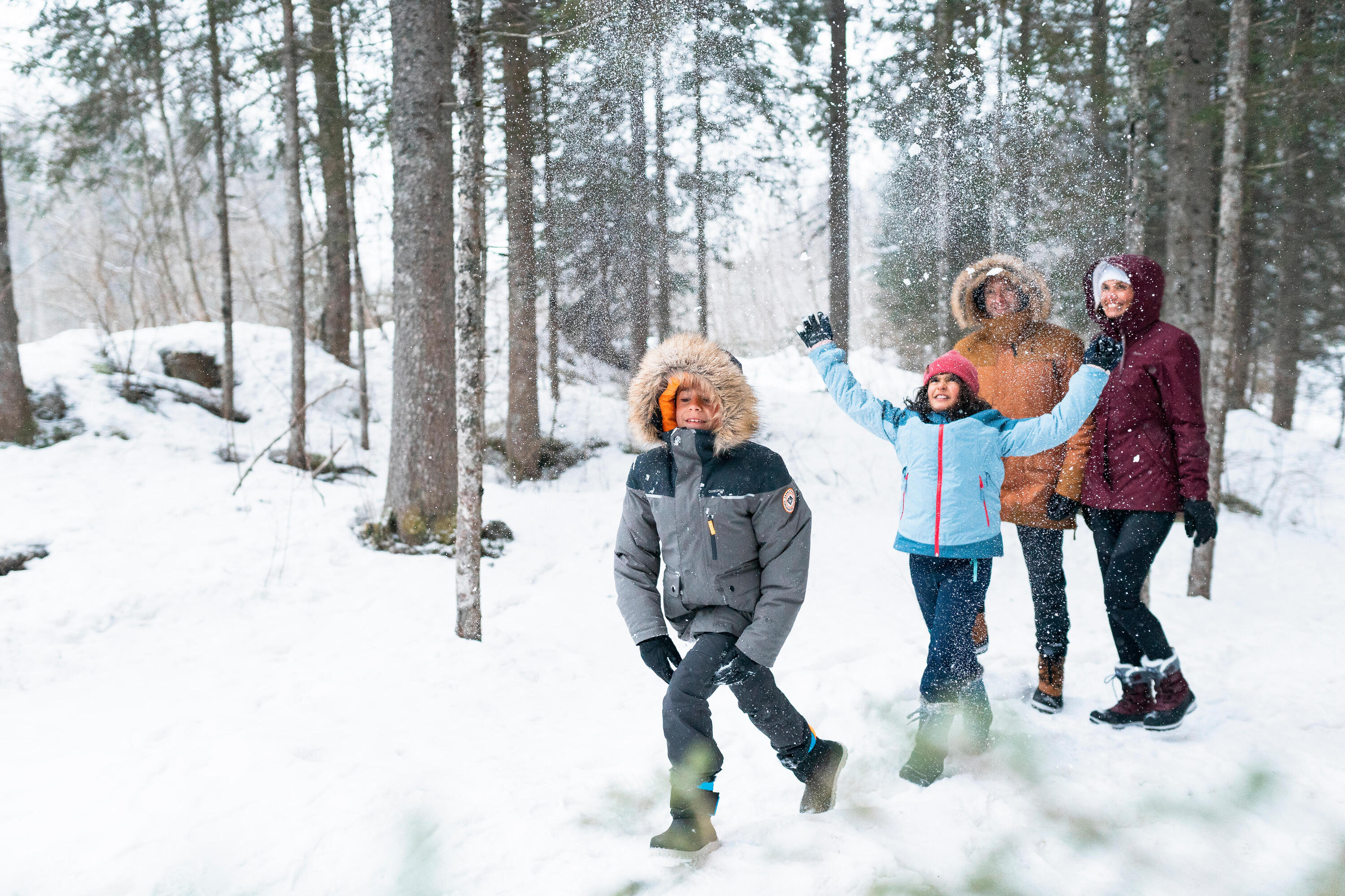 Warme waterdichte snowboots NH500 voor dames paars 11/19