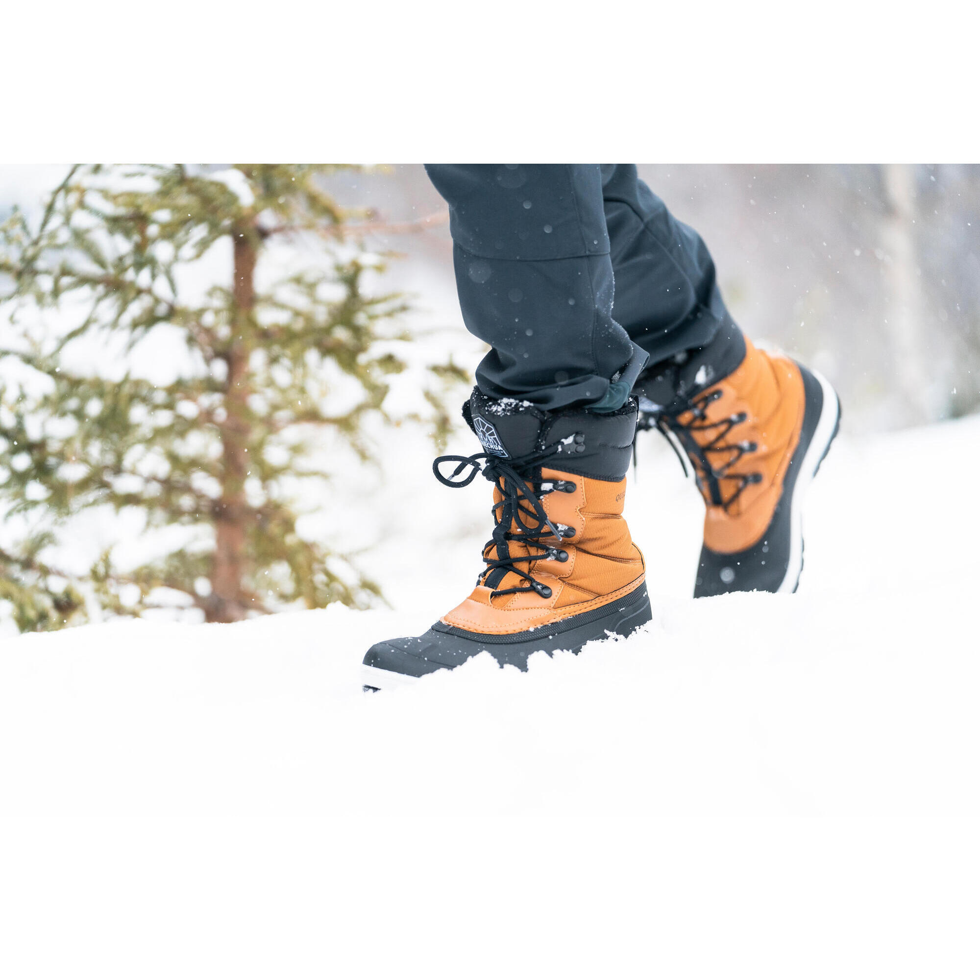 Warm waterproof hiking snow boots - SH500 lace - men