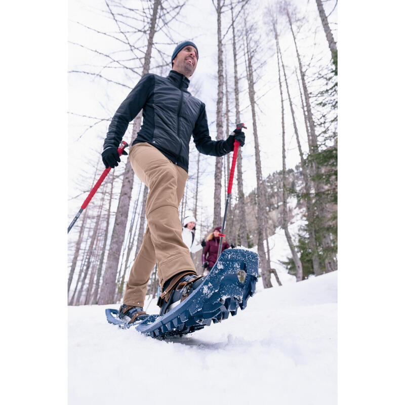 Polaire de randonnée hybride chaude homme, MH900 Mountain noir