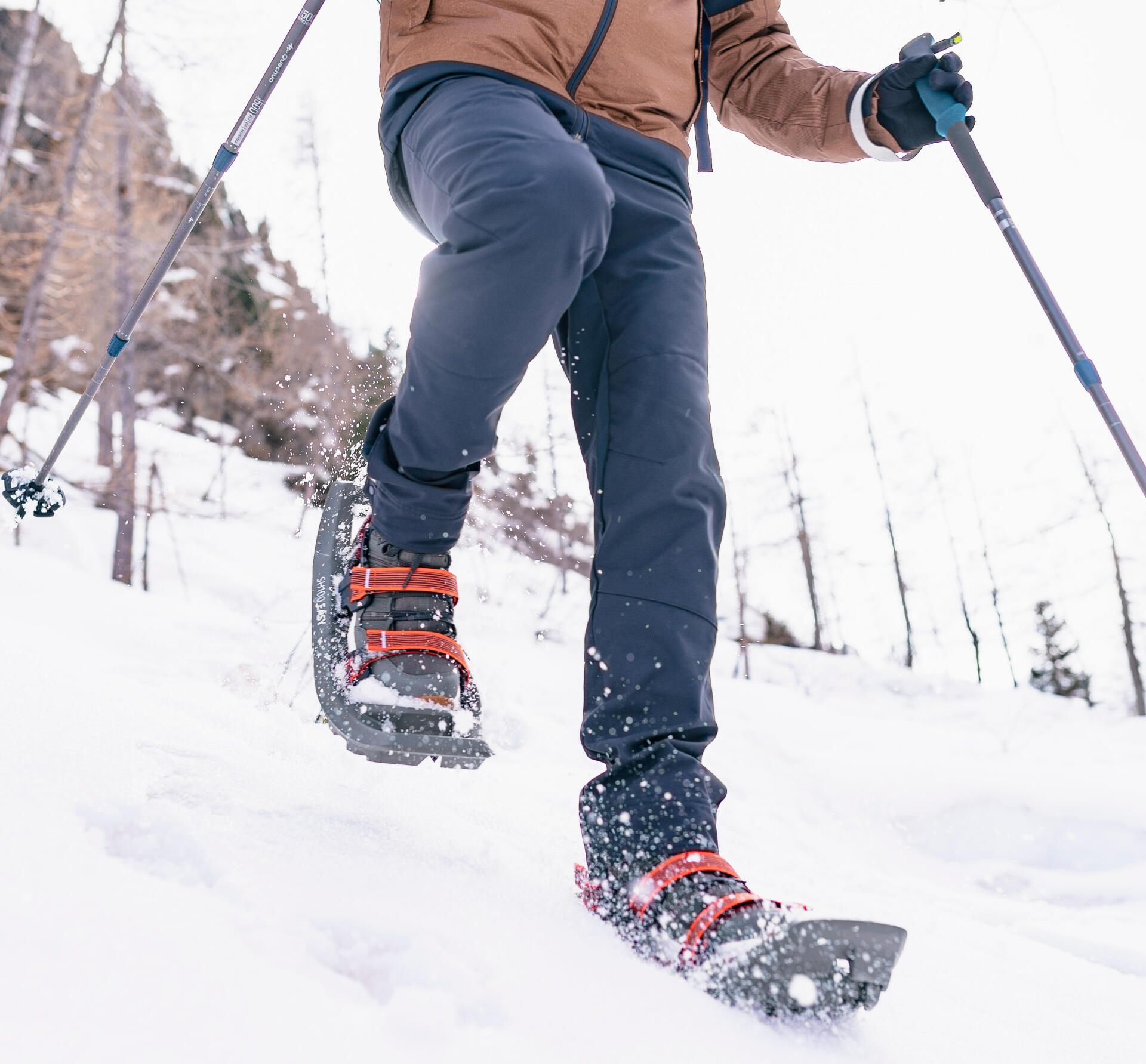 a person snowshoeing