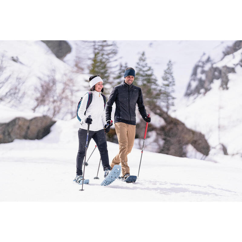 Polaire de randonnée hybride chaude homme, MH900 Mountain noir