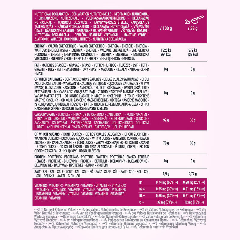 Poeder voor isotone sportdrank frambozen 2 kg