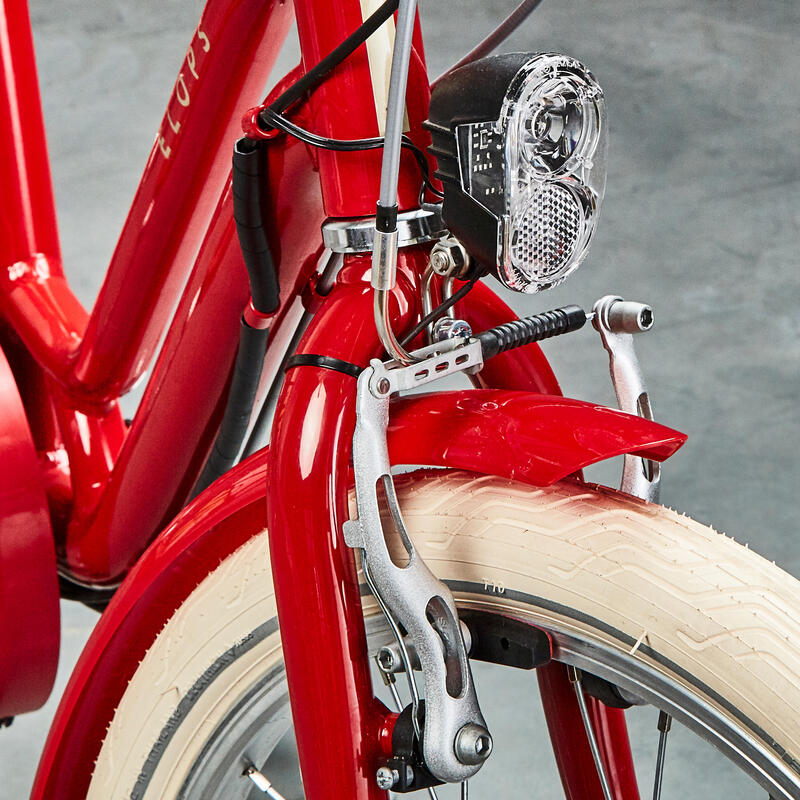 Bicicletă de oraș Elops 900 20" roșu copii 120-135 cm