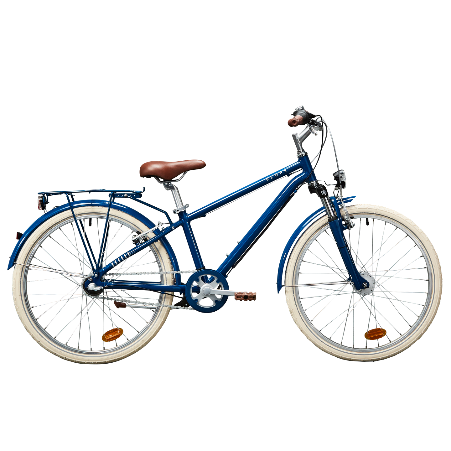 DECATHLON Kinderfahrrad City Bike 24 Zoll Hoprider 900 blau Freisteller