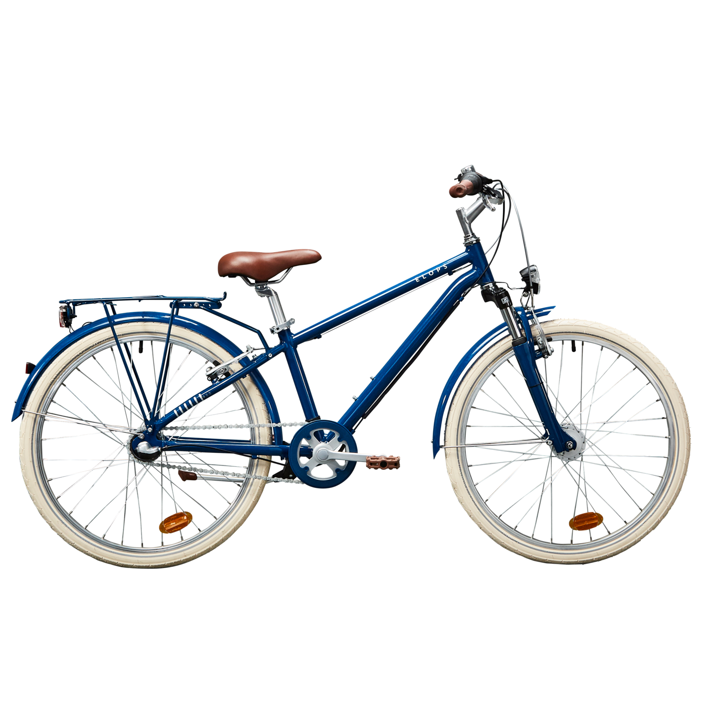 DECATHLON Kinderfahrrad City Bike 24 Zoll Hoprider 900 blau Freisteller
