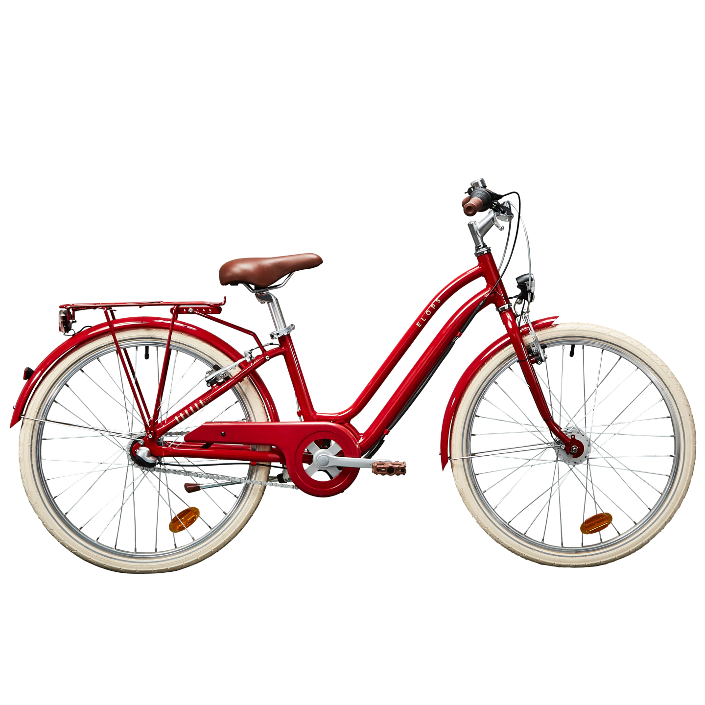 DECATHLON Kinderfahrrad City Bike 24 Zoll Hoprider 900 rot Freisteller