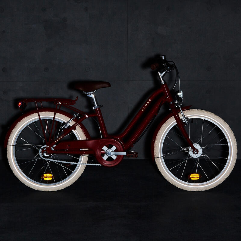 Bicicletă de oraș Elops 900 20" roșu copii 120-135 cm