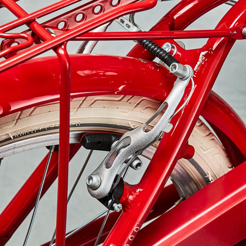 Bicicletă de oraș Elops 900 20" roșu copii 120-135 cm