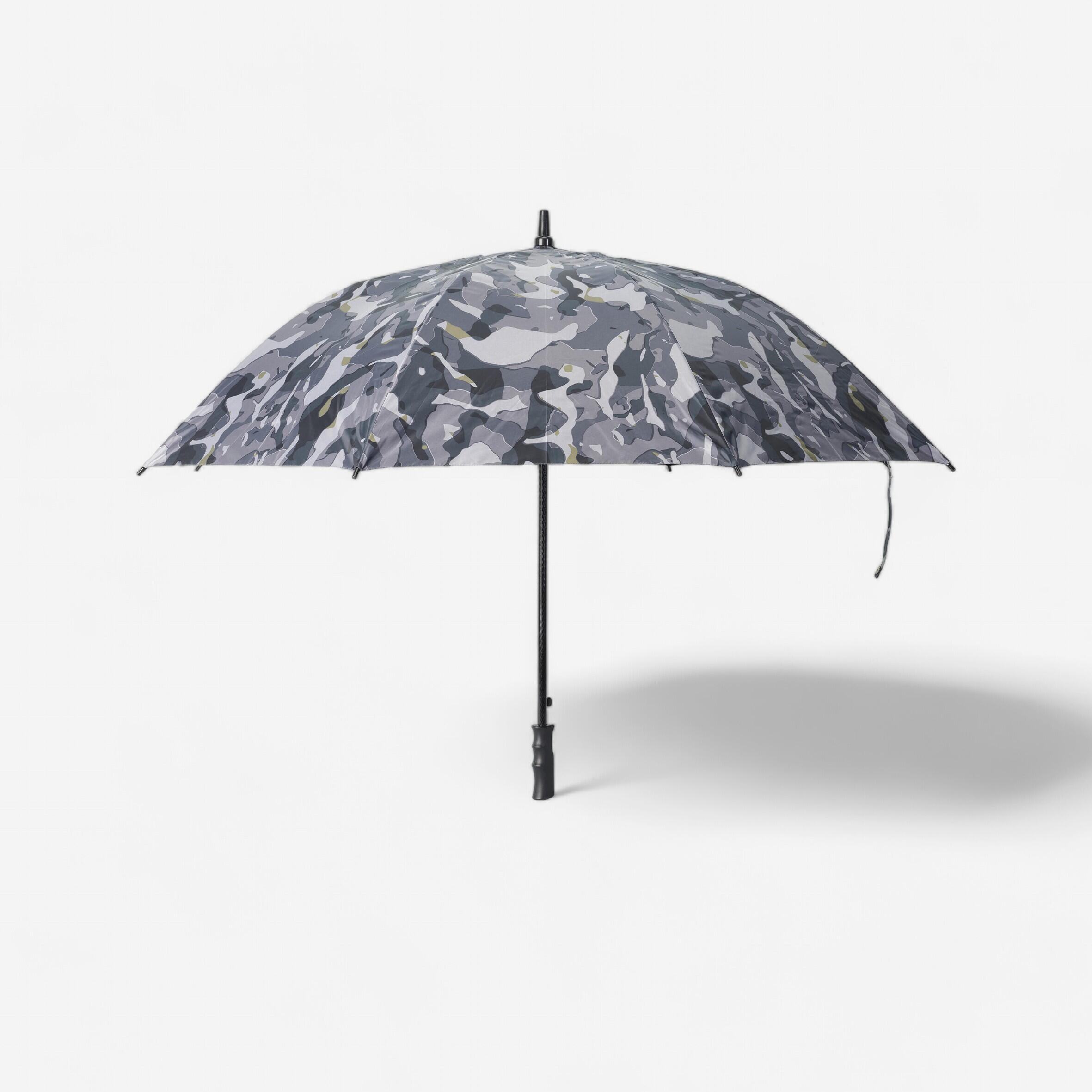 Hunting umbrella woodland camouflage grey SOLOGNAC Decathlon