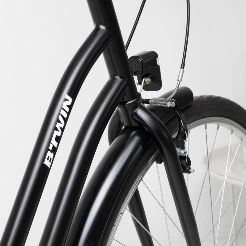 Városi kerékpár Elops 100 alacsony vázas, fekete