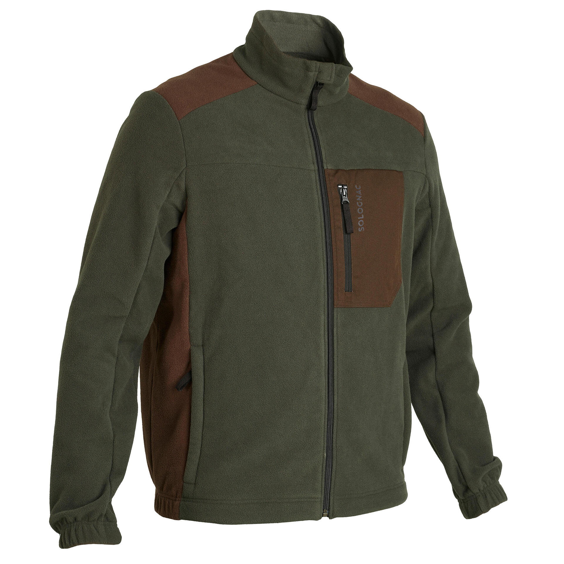 Polaire bi-colore marron/vert 500 - Mobilité urbaine et outdoor - Plein air - SOLOGNAC-Decathlon PRO - Clubs - Entreprises - Collectivités -