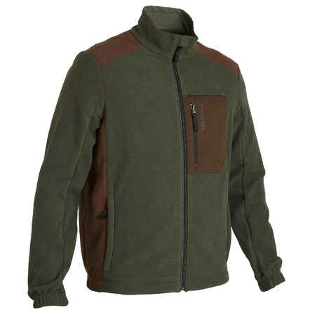 Rjava in zelena jakna iz flisa 500