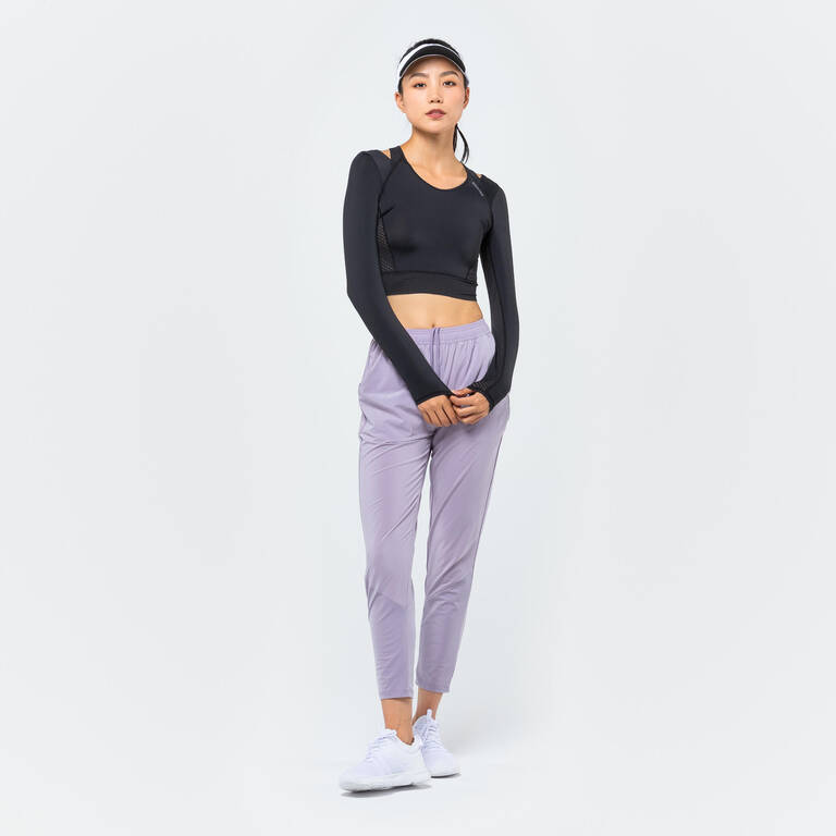 Women's Fitness Cardio Carrot-Cut Jogging Bottoms - Purple