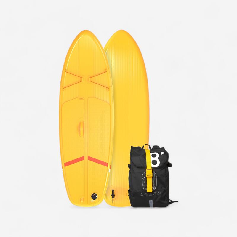 STAND UP PADDLE GONFLABLE DEBUTANT COMPACT S BLANC - JAUNE