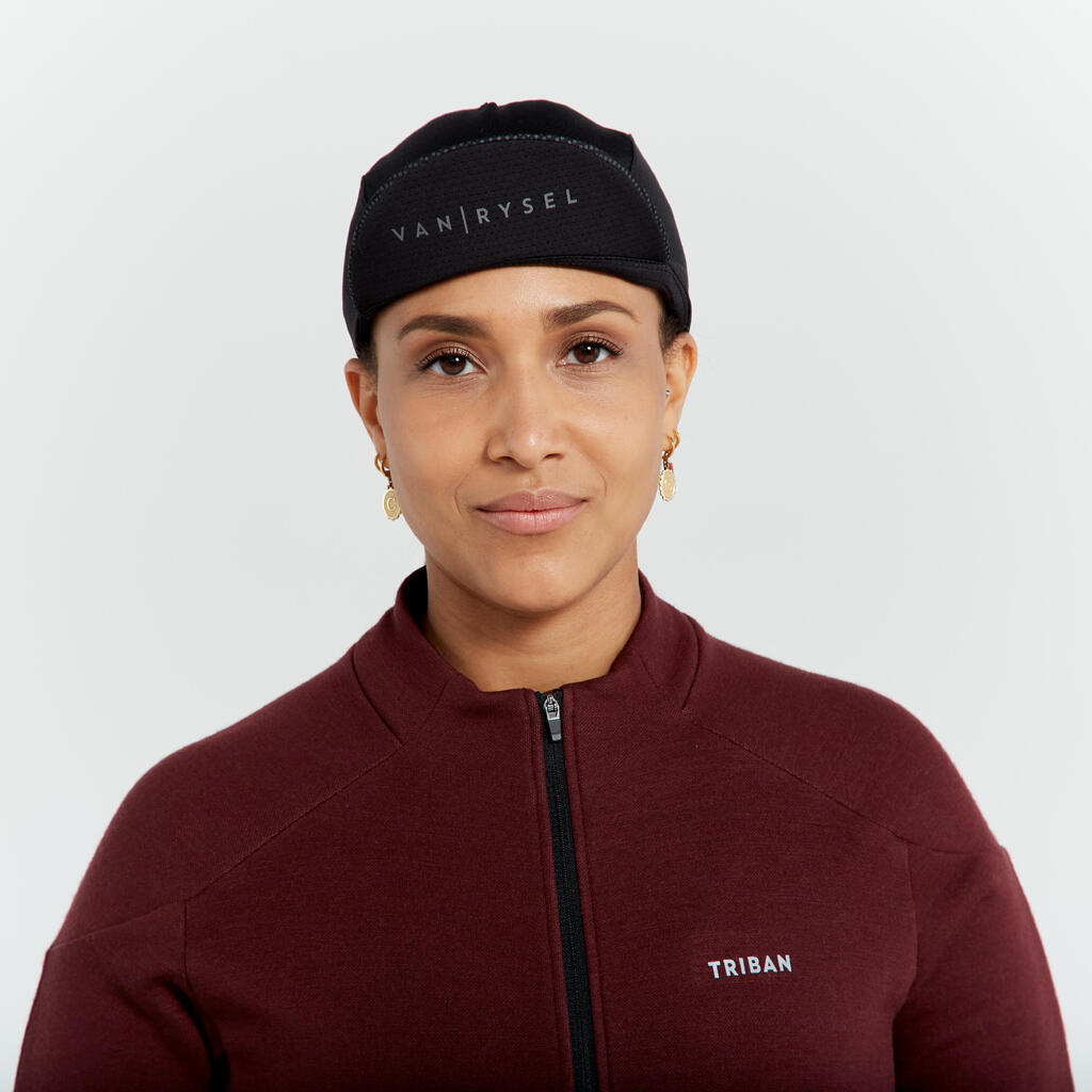 Women's Merino Long-Sleeved Cycling Jersey GRVL900 - Burgundy