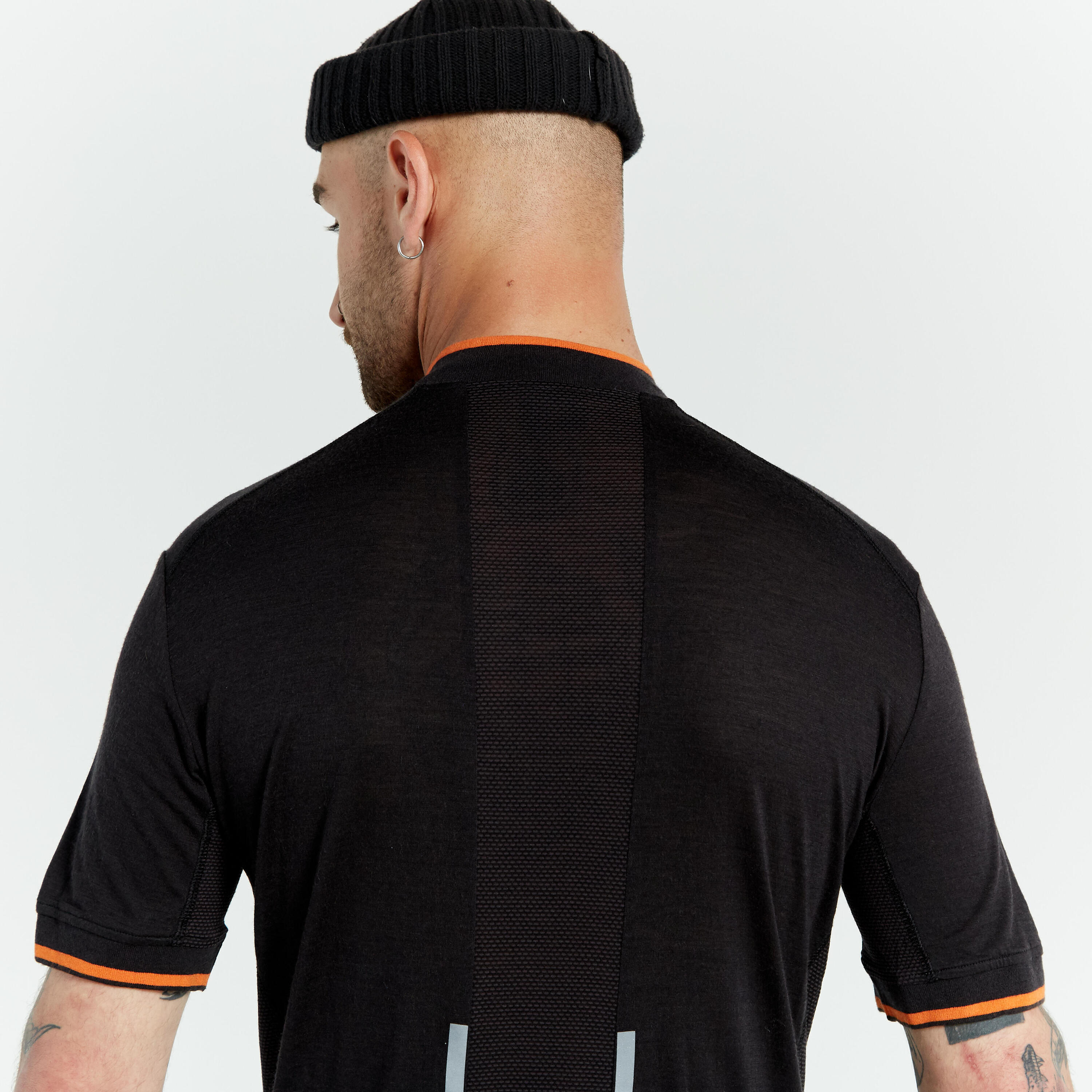 Men's Merino Short-Sleeved Cycling Jersey GRVL900 - Black 5/9