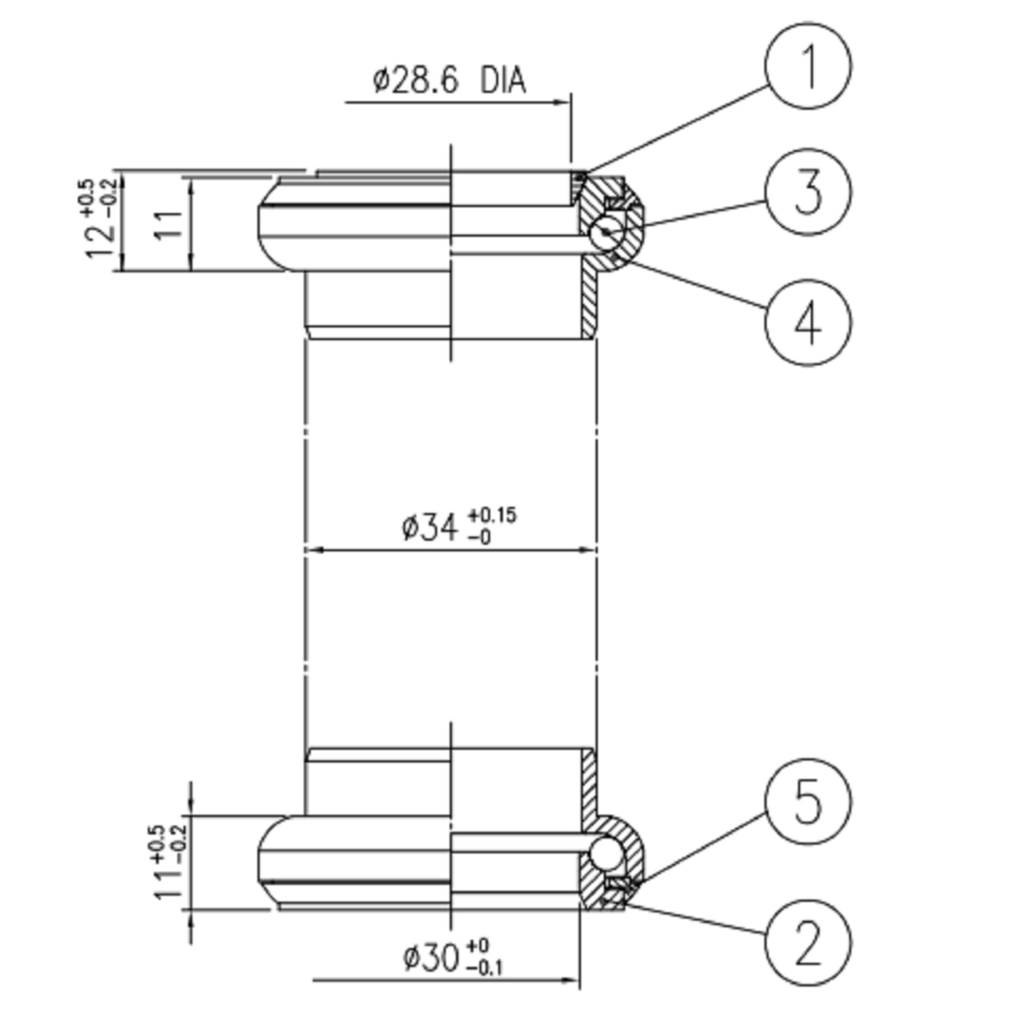 "1 1/8"" External Cup Headset - EC 34/28.6 EC 34/30"