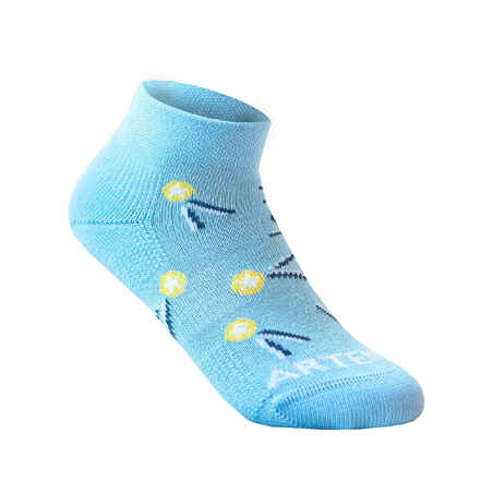 Kids' Mid-Cut Sports Socks RS 160 Tri-Pack - White/Blue Logo