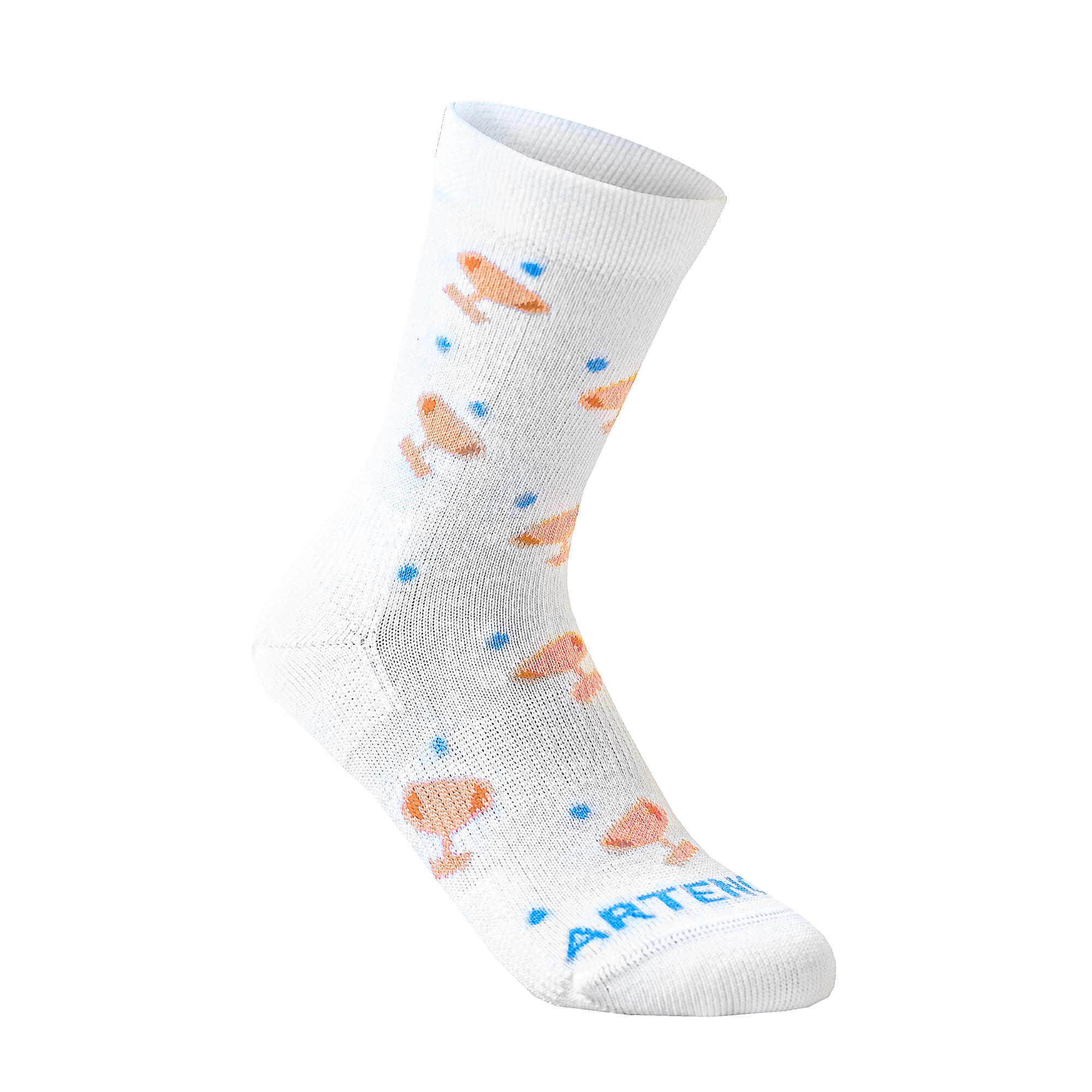 Kids' High Sports Socks Tri-Pack RS 160 - White/Sky Blue 4/5