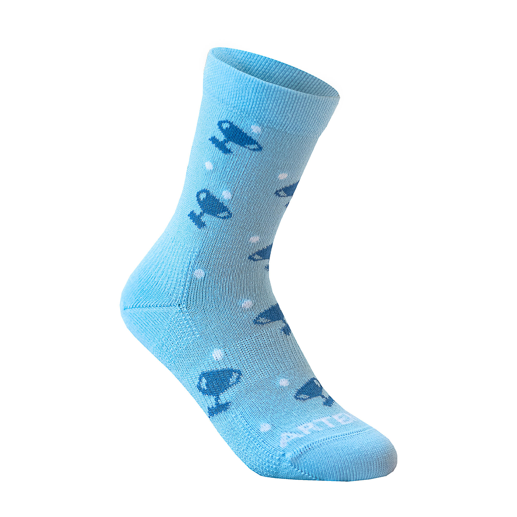 Kids' High Sports Socks Tri-Pack RS 160 - White/Sky Blue 3/5