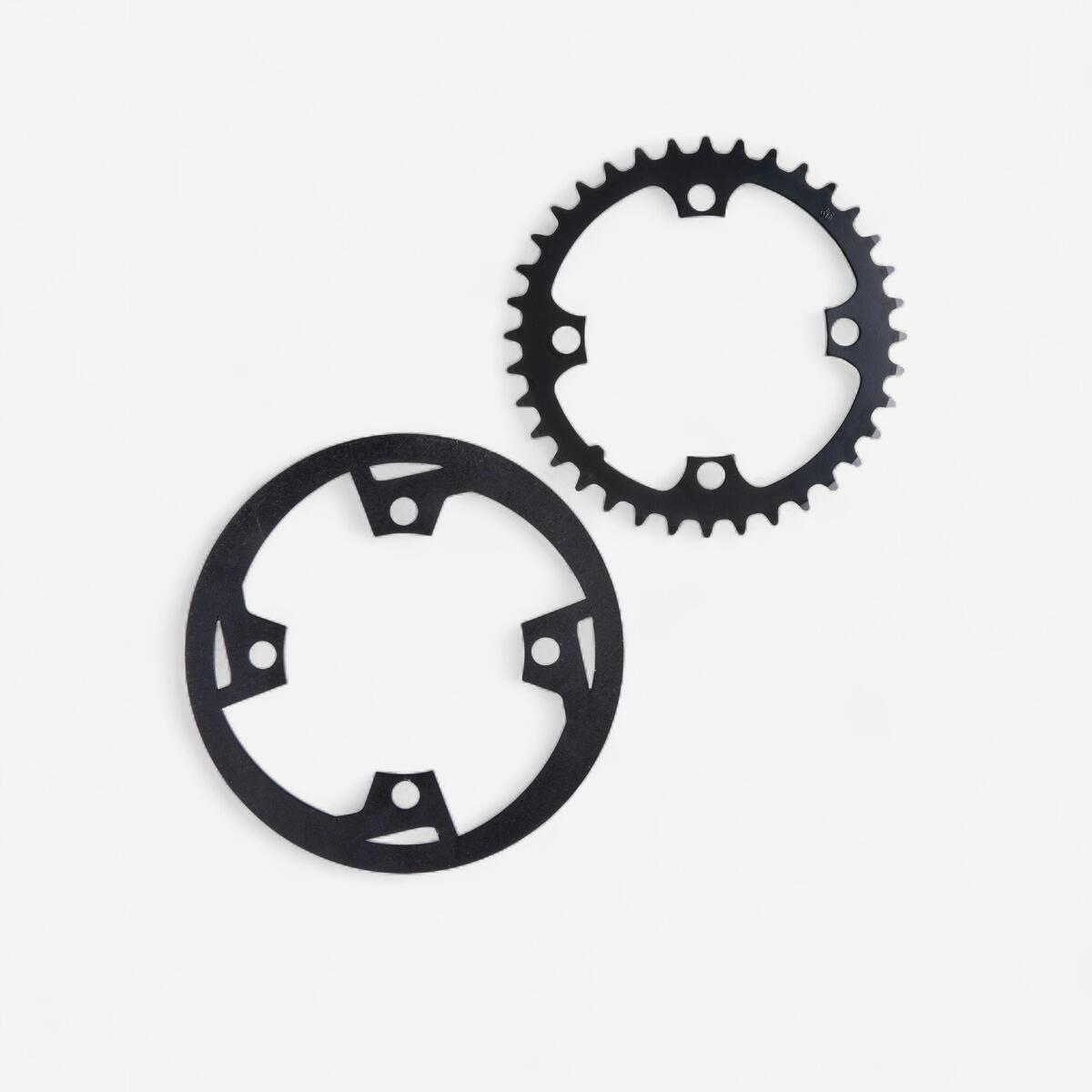 Plateau vtc 36 dents aluminium et son carter