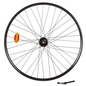 Rueda delantera bicicleta 28" con buje dinamo Shimano Deore XT eje pasante