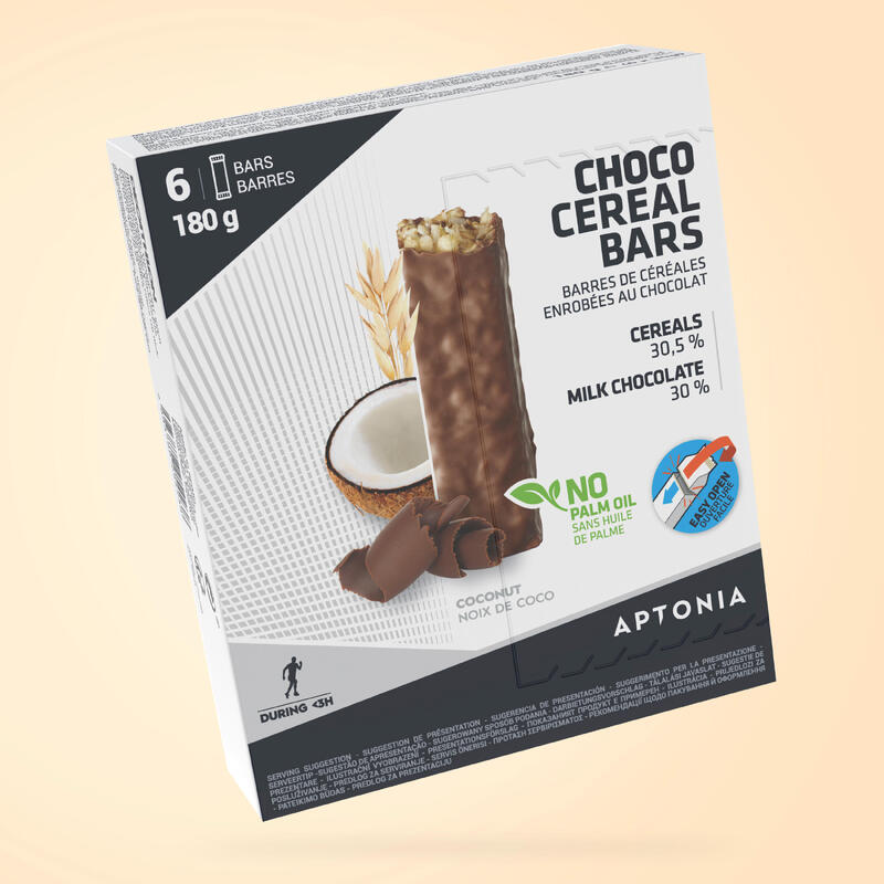 Coated Cereal Bar 6 x 30g - chocolate coconut