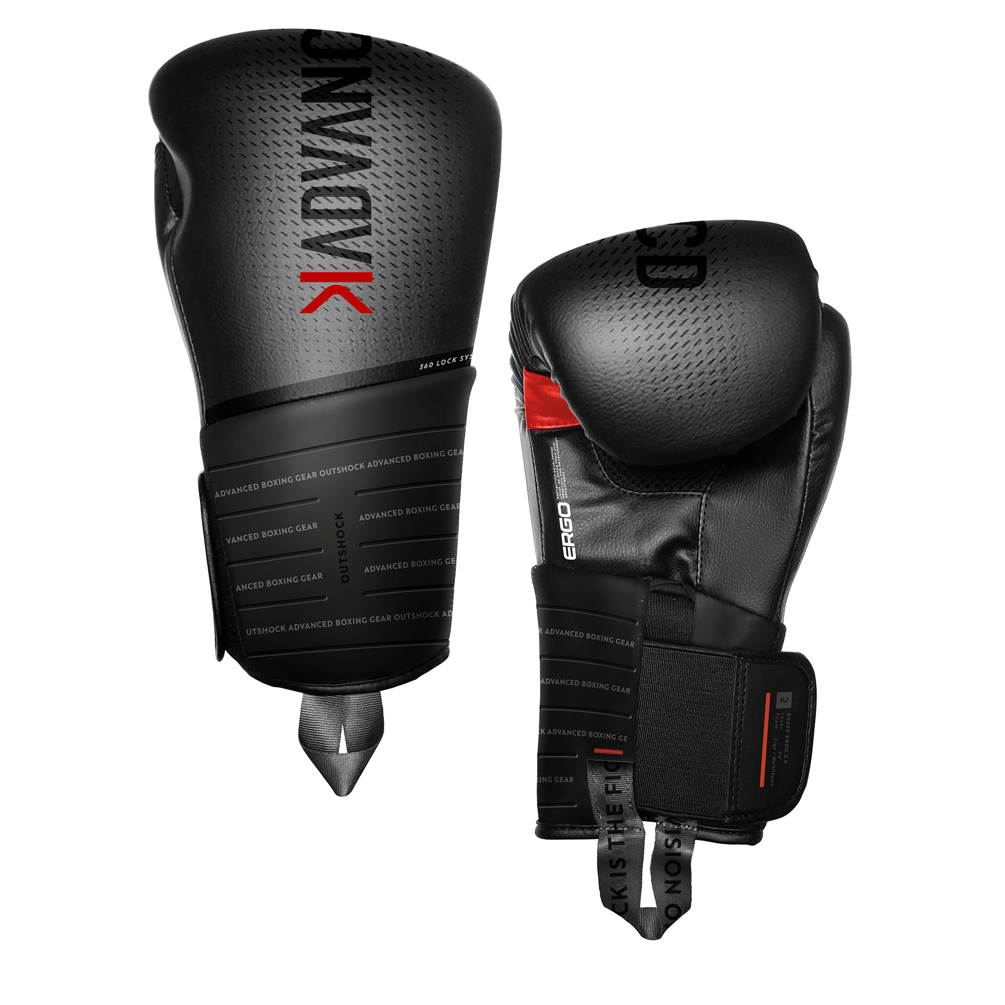 Gants de boxe avec maintien articulaire du poignet, noir - Boxe - Outshock- Clubs - Entreprises - Collectivités - Associations