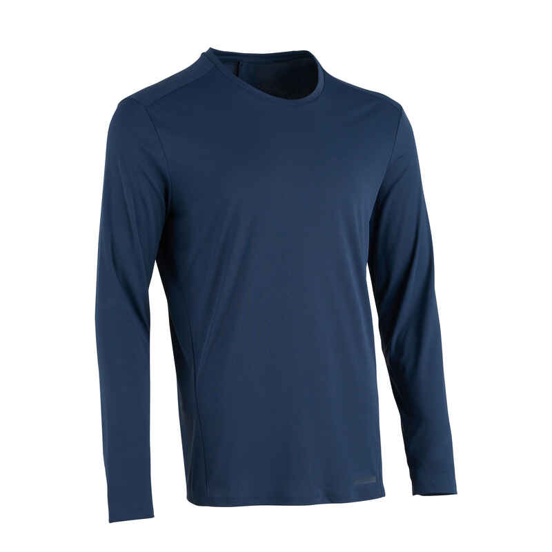 Sun Protect men's breathable long-sleeved running T-shirt - navy blue