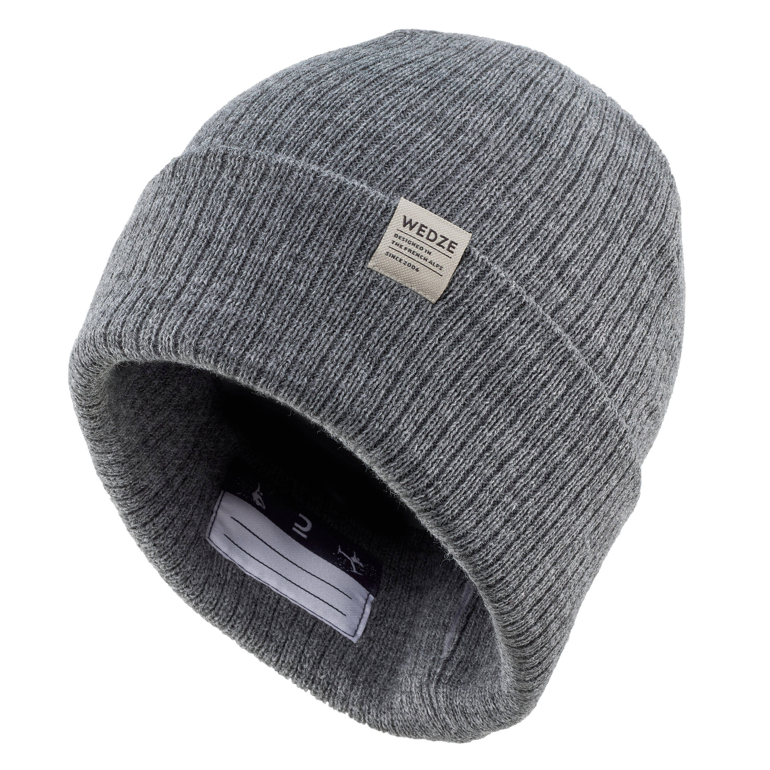 Kids' Skiing Beanie Hat FISHERMAN 500 - Grey -  3