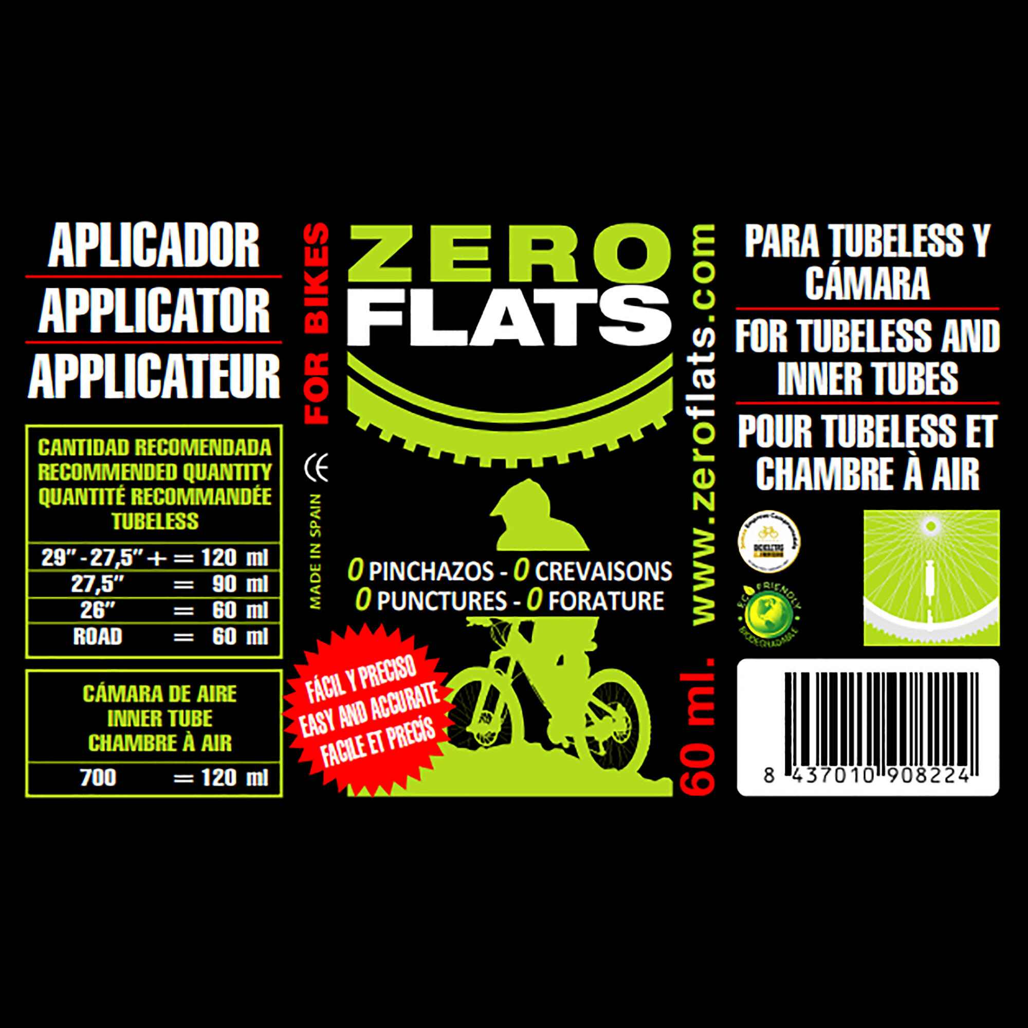 JERINGA APLICADOR TUBELESS ZEROFLATS 60 ML 3/3