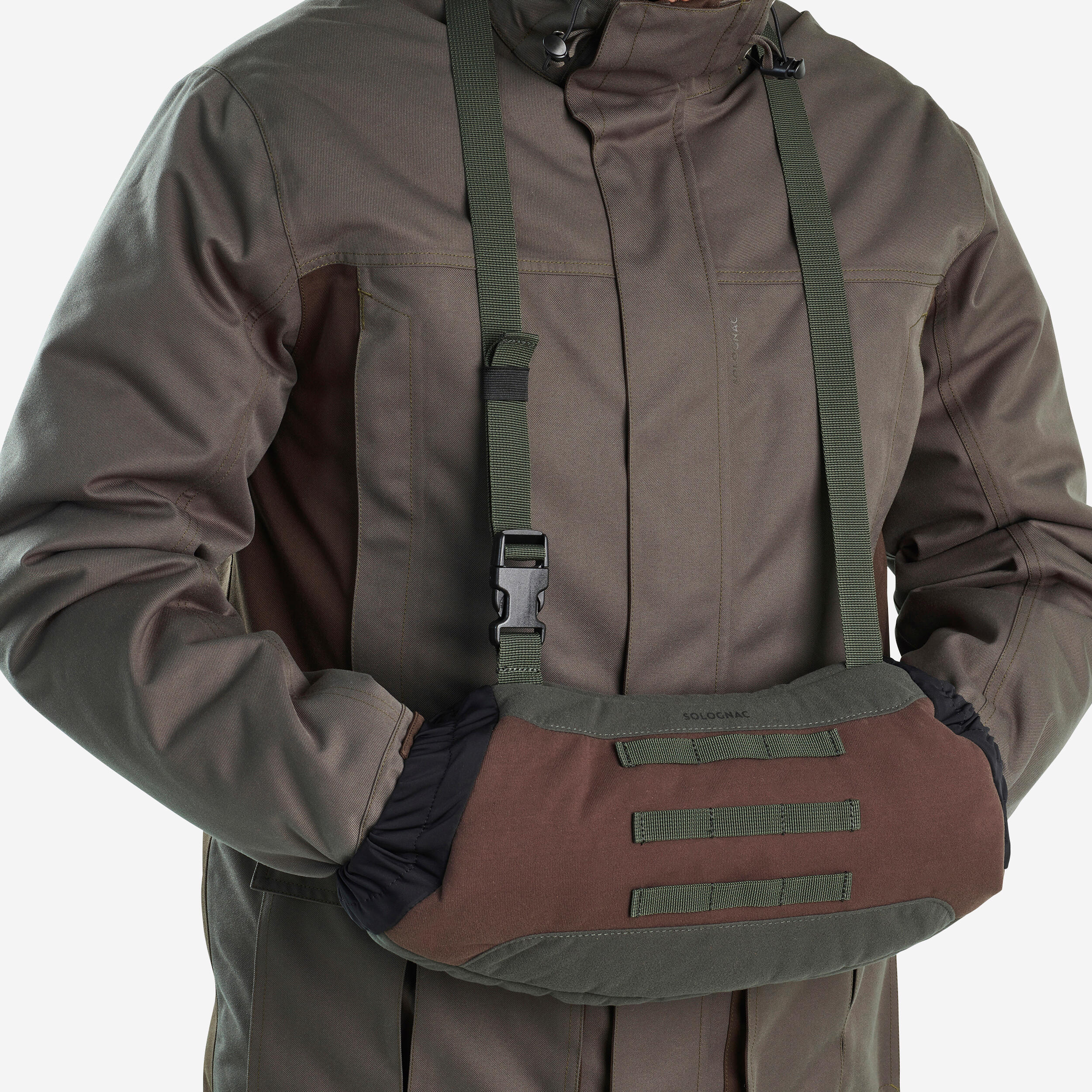 Manguito Calientamanos Caza Solognac 500 Marrón Cálido Compatible X-Access  SOLOGNAC | Decathlon