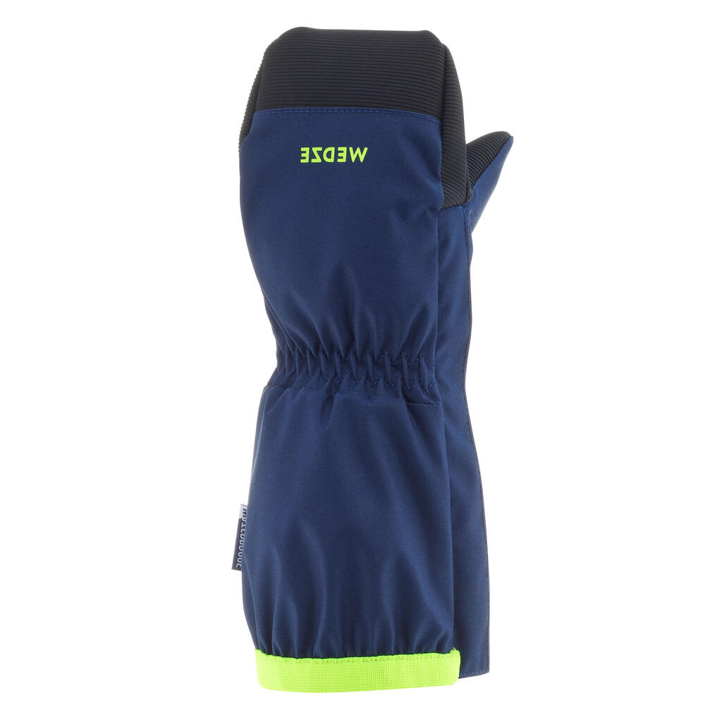 Kids’ warm and waterproof ski mittens blue