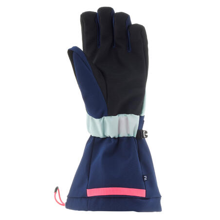 Plavo-roze dečje tople i vodootporne rukavice za skijanje 550