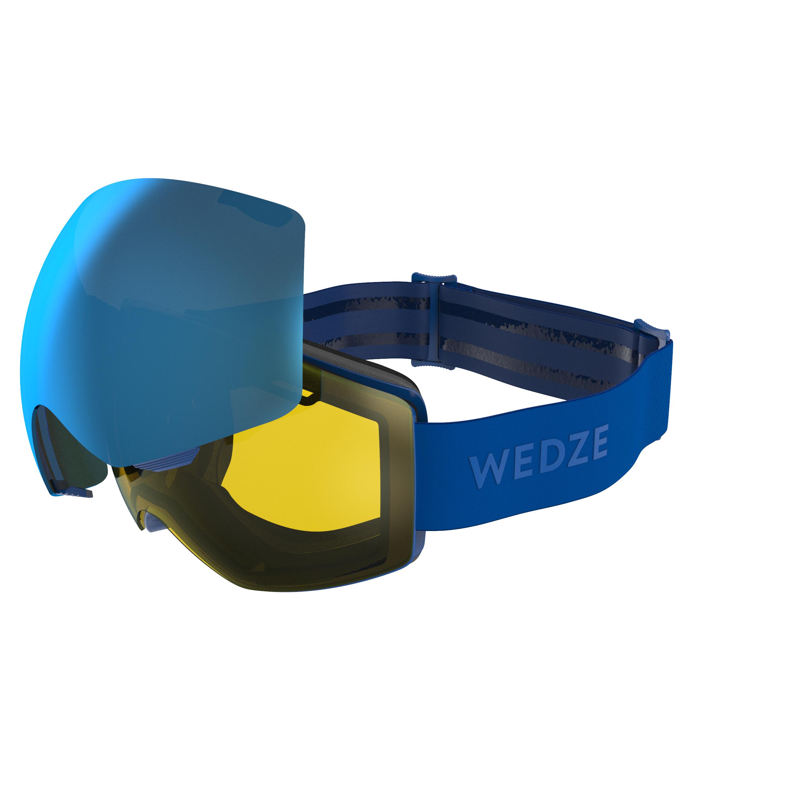 MÁSCARA DE ESQUÍ Y SNOWBOARD NIÑO Y ADULTO G 900 I CUALQUIER TIEMPO Azul -  Decathlon