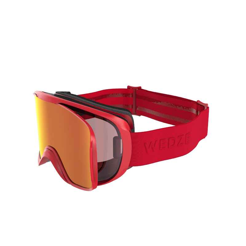 Skibrille Snowboardbrille G 500 I Allwetter Erwachsene/Kinder rot