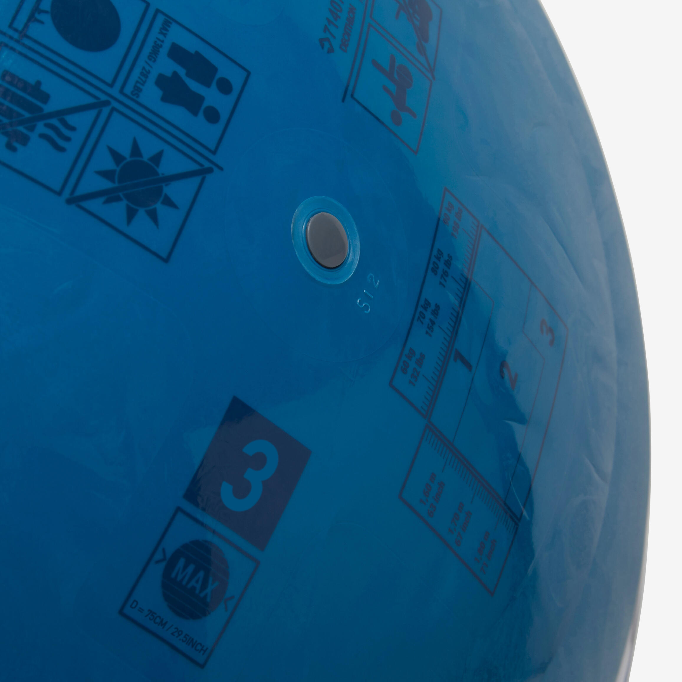 Size 3 (75 cm) Pilates Swiss Ball - Blue - DOMYOS