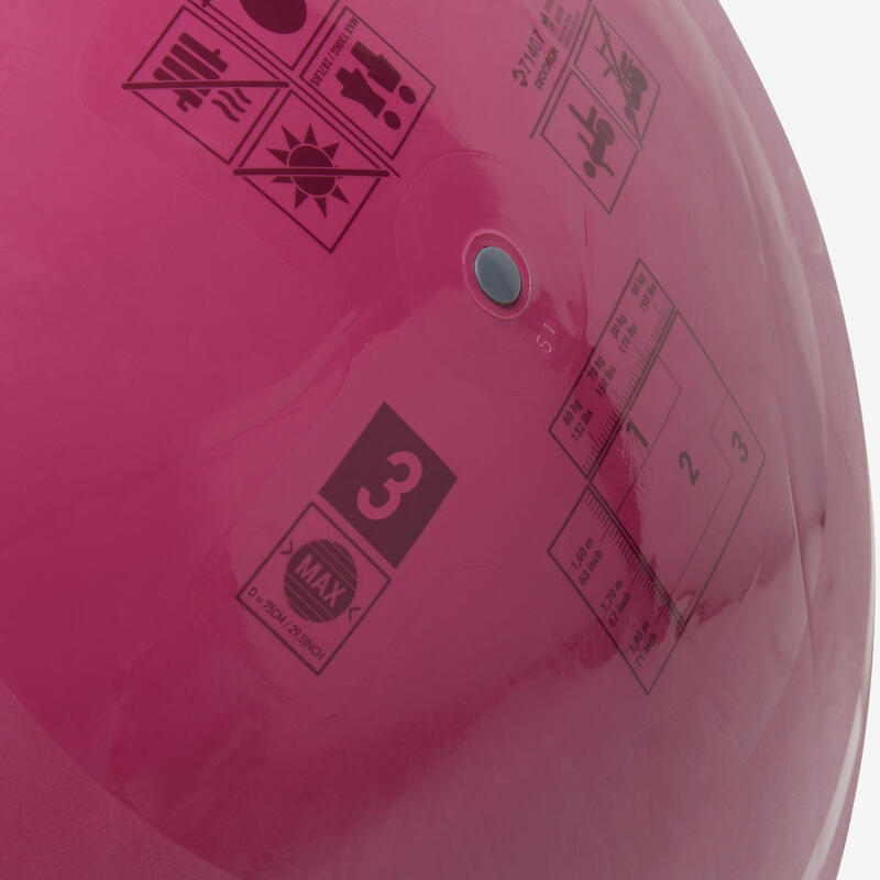 Gym/Pilates Topu - 3 Numara - 75 Cm - Pembe