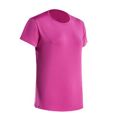 女款舒適透氣有氧運動短袖T恤 DOMYOS Energy -紫紅