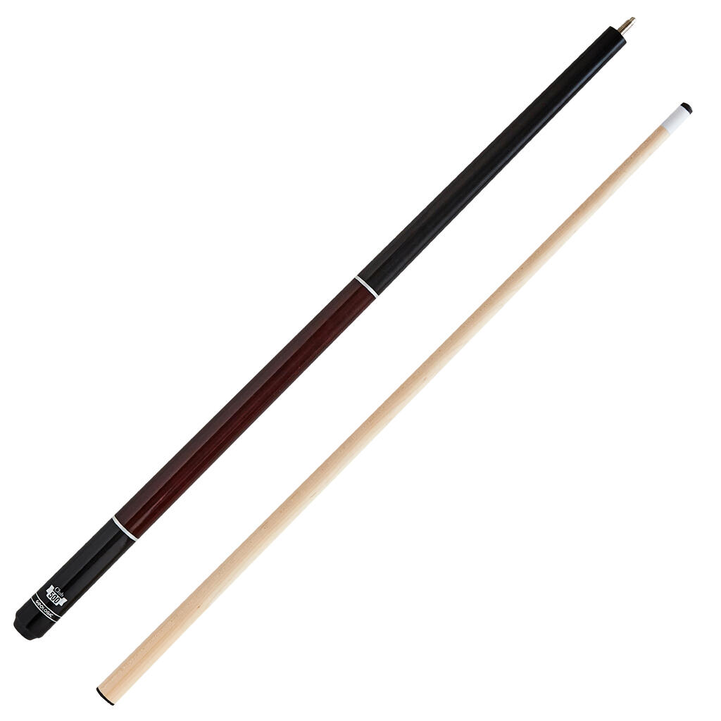 Club 500 American Pool Cue in 2 Parts, 1/2 Jointed - Black