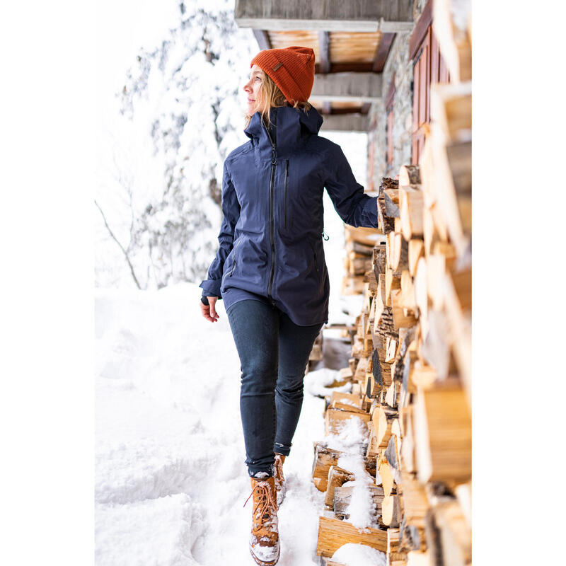 Veste de ski et snowboard chaude et respirante femme, FR 500 bleu marine