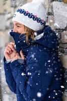 ADULT SKI HAT - JACQUARD - WHITE/BLUE