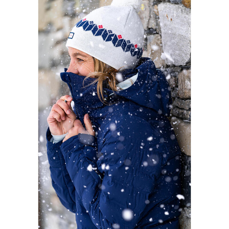 GORRO DE SKI ADULTO - JACQUARD - BRANCO E AZUL