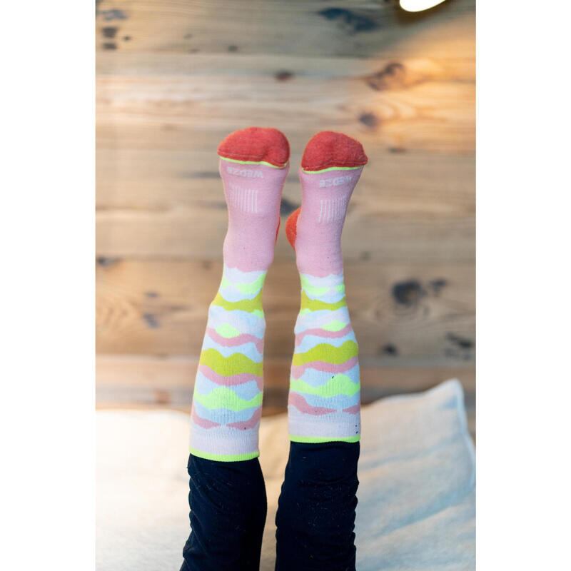 KIDS’ SKI SOCKS - 100 - CAMO  PINK