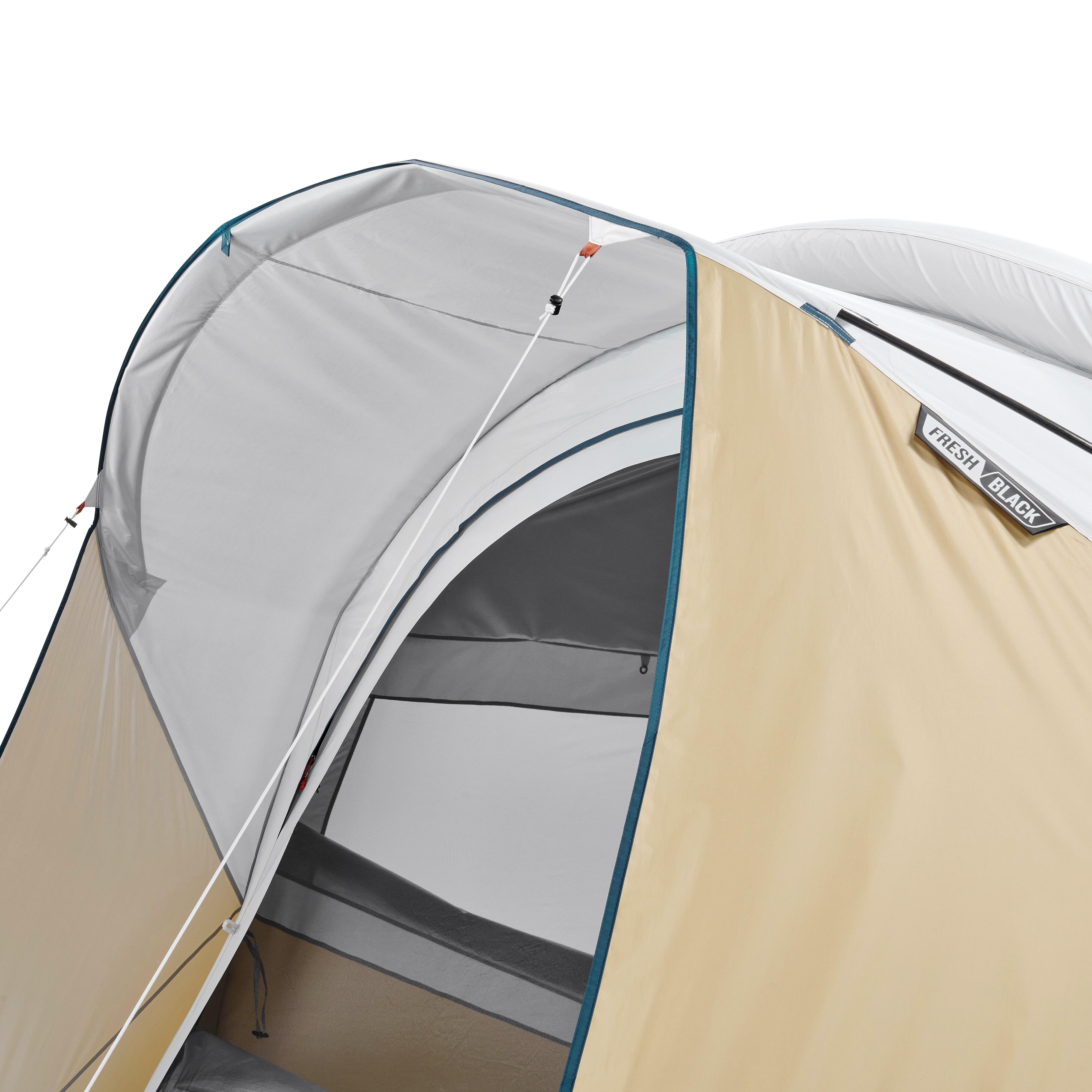 5-Person Inflatable Camping Tent, Air Seconds 5.2 Fresh & Black - QUECHUA