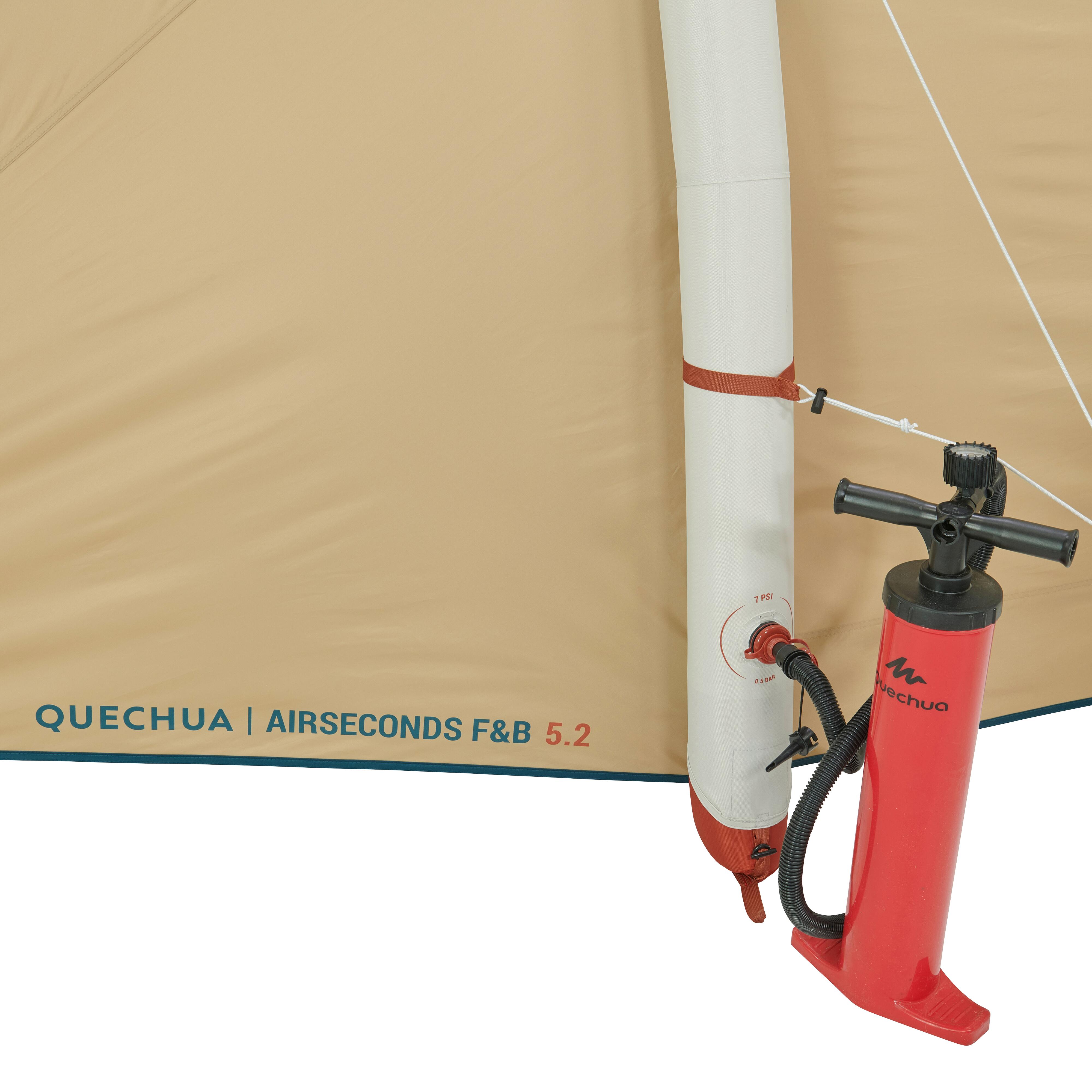 Tente de camping gonflable 5 personnes, Air Seconds 5.2 Fresh & Black - QUECHUA