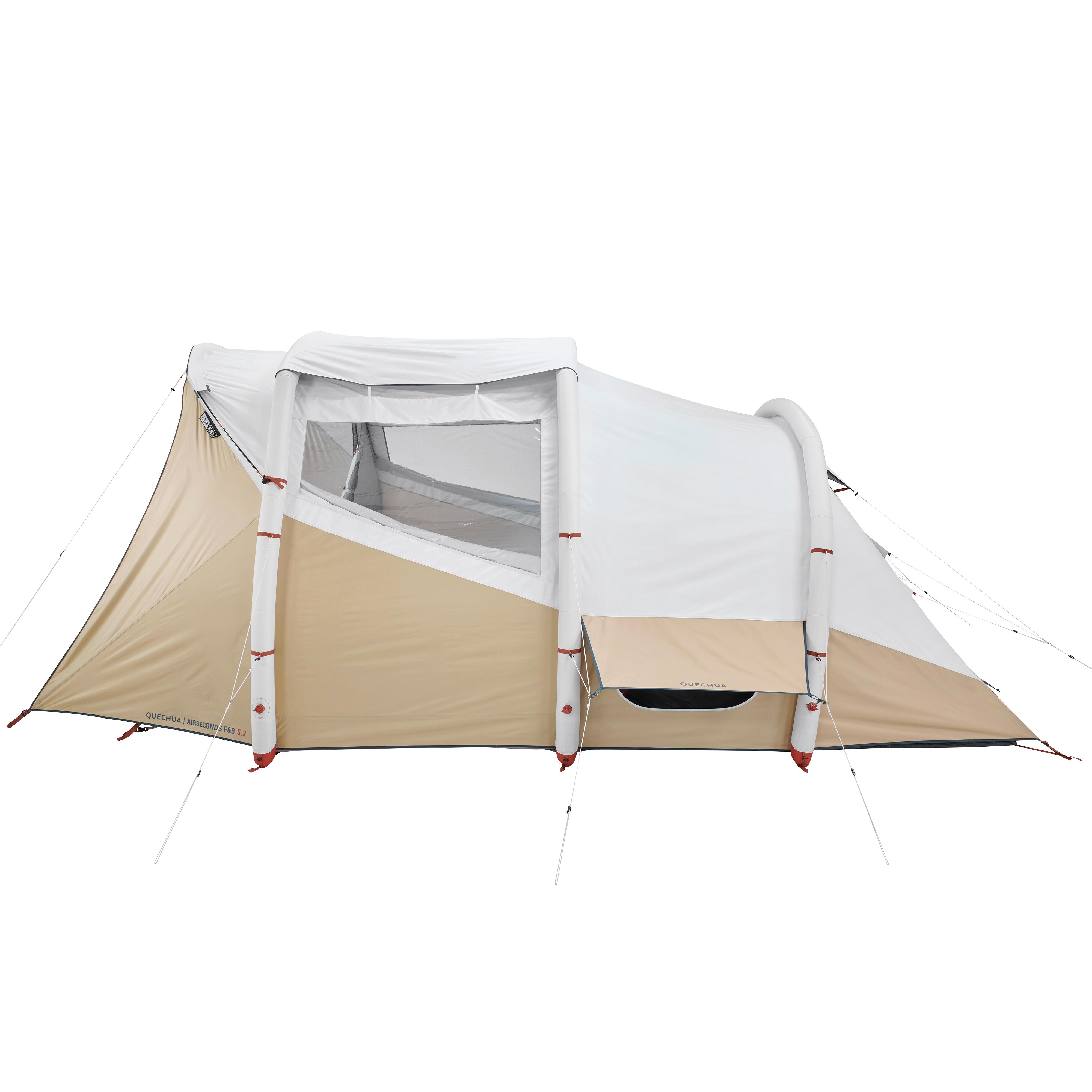 Tente de camping gonflable 5 personnes, Air Seconds 5.2 Fresh & Black - QUECHUA