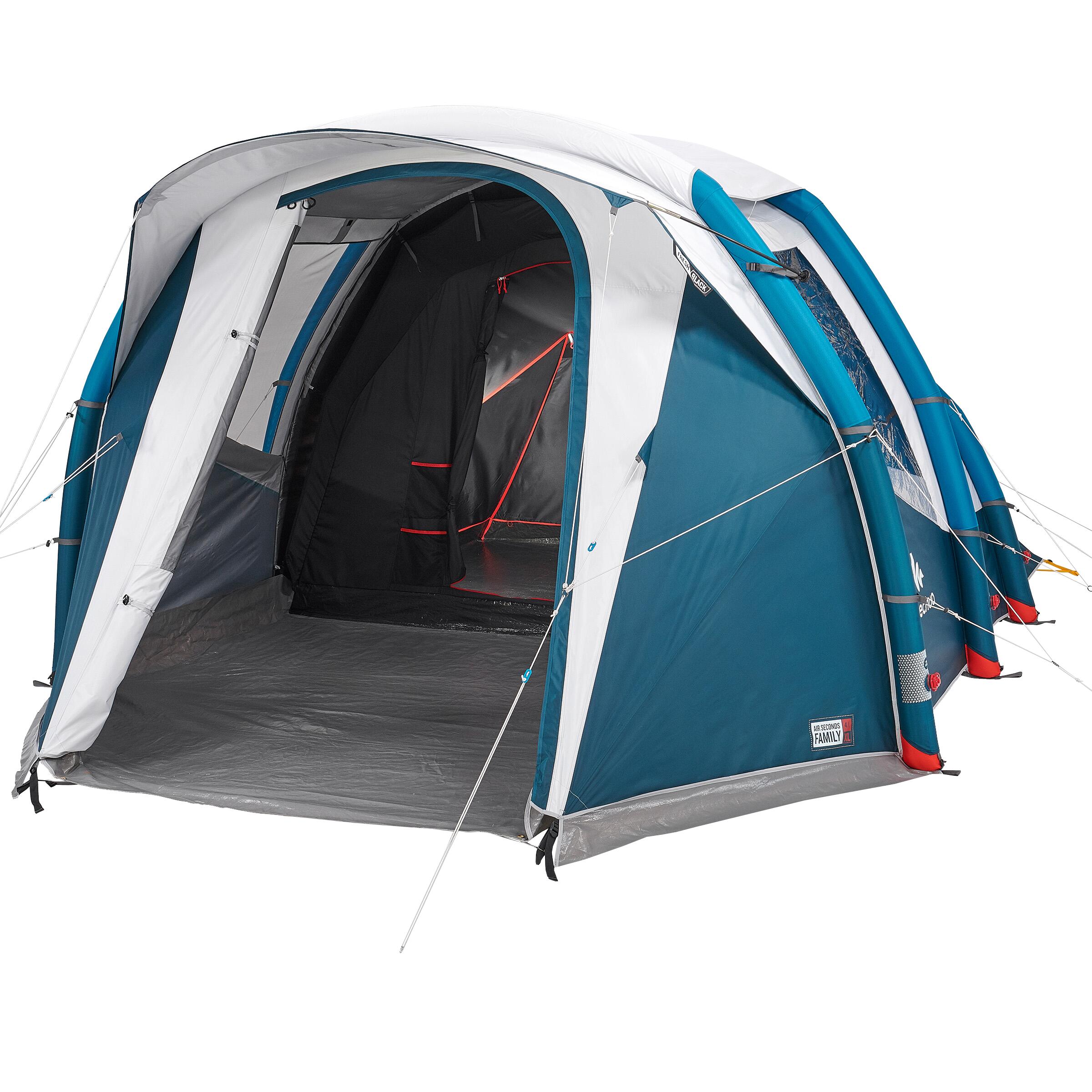 QUECHUA Inflatable Camping Tent Air Seconds 4.1 F&B 4 Person 1 Bedroom