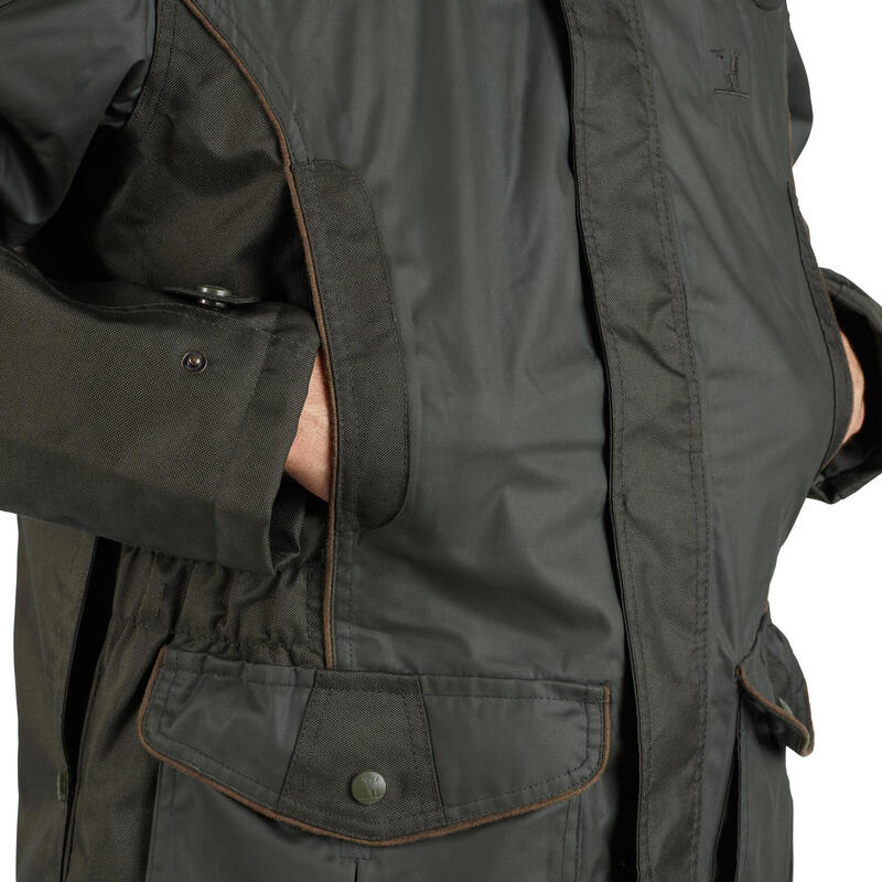 Veste chasse imperméable résistante Percussion Impertane verte